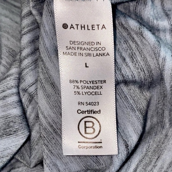 SOLD 💕NEW Athleta Flow Top Essence Spacedye in Glacial Blue/Anthracite Grey - Picture 10 of 14